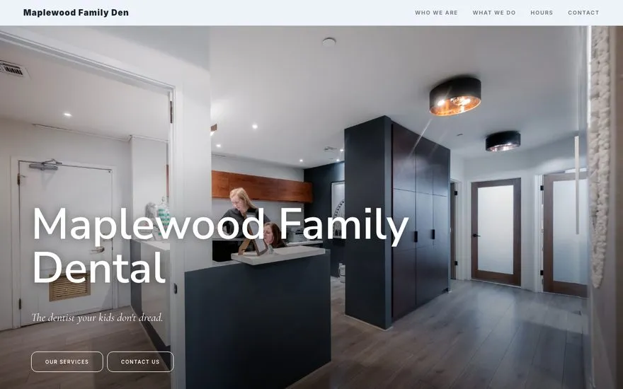 Maplewood Family Dental — live sample site preview