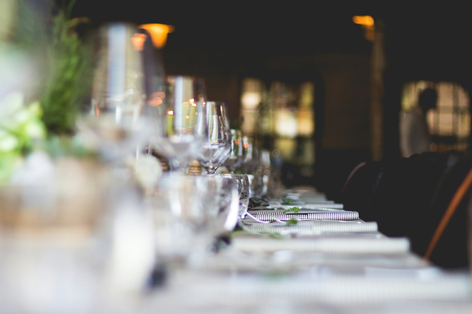 A set table ready for service