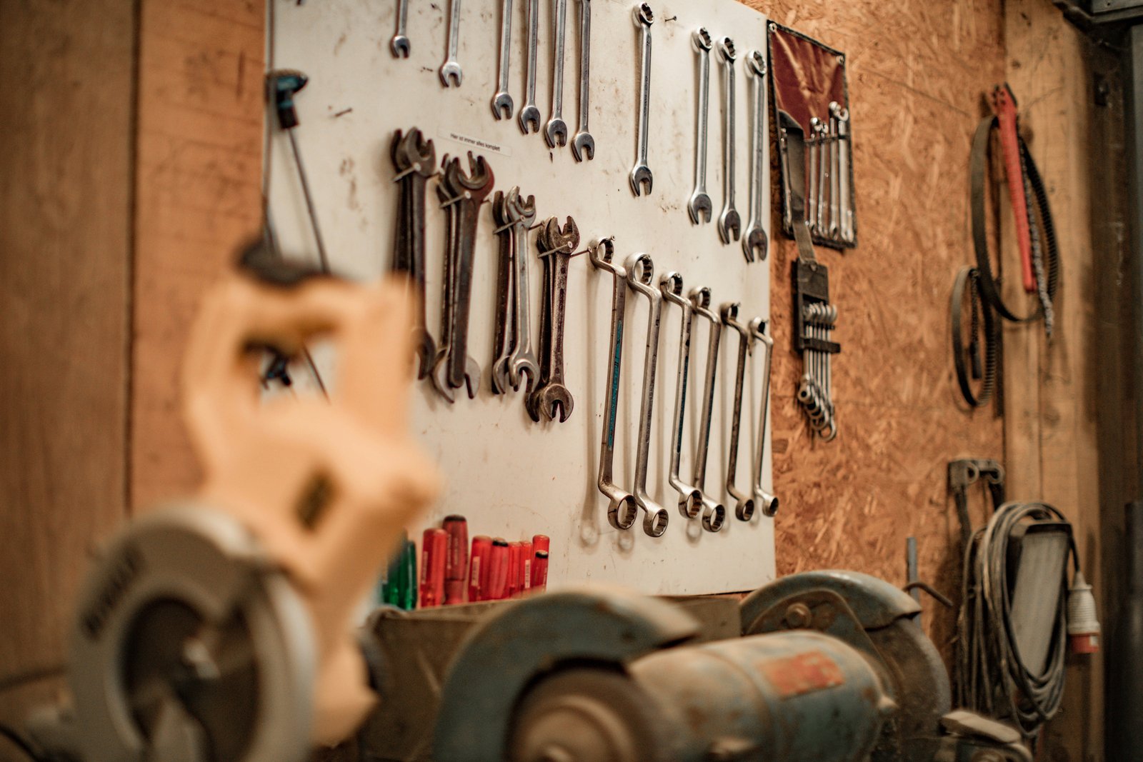 The tool wall — everything in its place